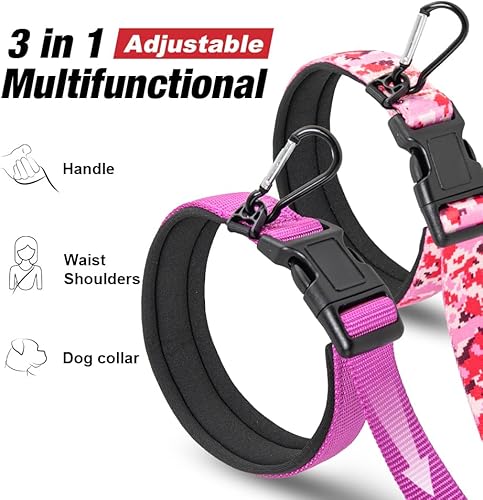 Miniatura 3 de TSPRO Correa para perro manos libres, ajustable, para caminar, correr, con mango acolchado de seguridad y cierre resistente para perros medianos y