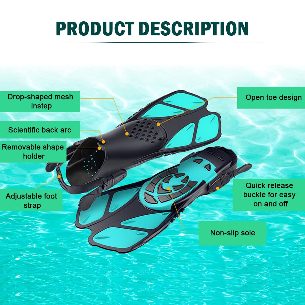 Pinne da nuoto regolabili， pinne Pinne da snorkeling Pinne da snorkeling Pinne da immersione professionali Pinne da immersione for adulti Pinne da allenamento for piscina regalo