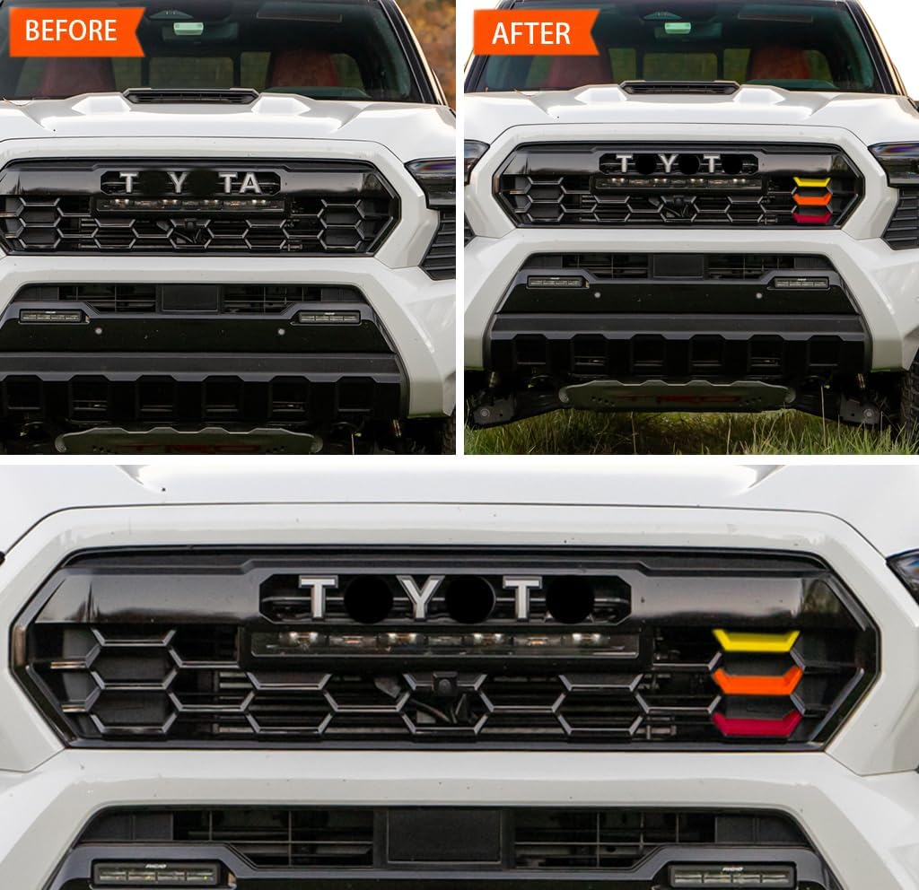 Lanyun Grille color insert compatible with Toyota Tacoma 2024 2025 Taco grills cover exterior accessories 3 pcs Trailhunter TRD pro (right side)