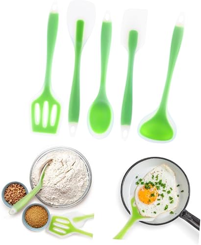 Juego de utensilios de cocina de silicona antiadherente 5 piezas para cocineros caseros cocineros de cocina novatos resistente al calor -