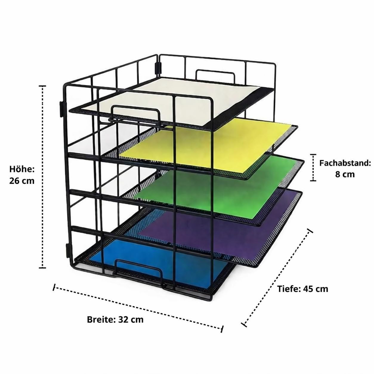 Colcolo A4 Metall Ablage Ordner Dokumentenorganizer Briefsortierer Mehrfach für Büro Lernzimmer, White