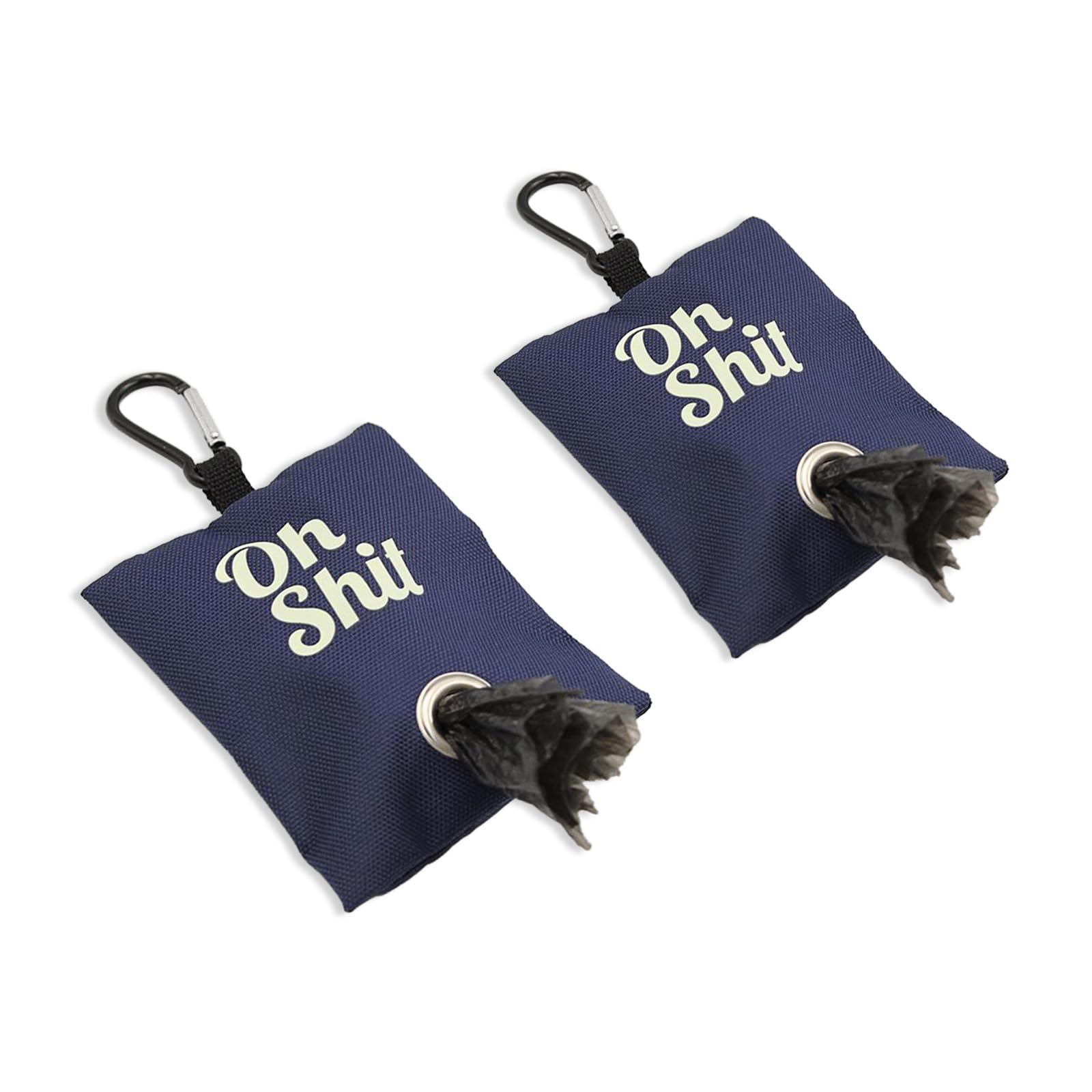 Wumuzai Dark Blue 2 Pack Dog Poop Bag Dispenser With Clip, Doggie Poop Bag Holders For Leashes, Dog Waste Bag Dispenser, Doggy Bag Holder Pouch, Lightweight Fabric For Pet Running Walking Hiking (Dark Blue)