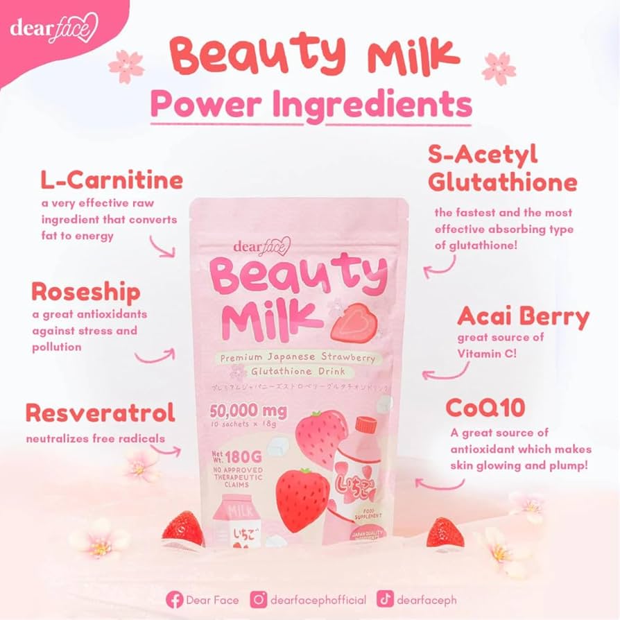dear face beauty milk glutathione review Dear Face Beauty Milk