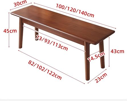 Modern Solid Wood Dining Bench with Rounded Corners, 39.4in Walnut End of Bed Seating, Stylish Home Décor for Dining Room, Living Room, Hallway, and Bedroom