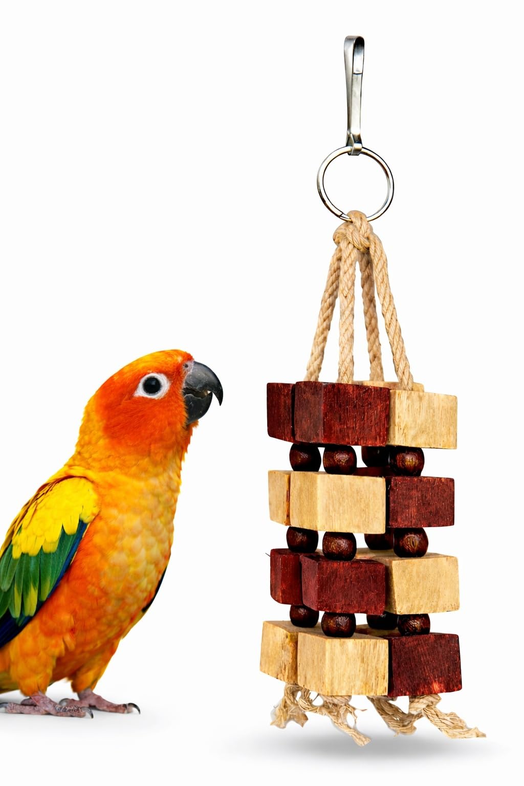 Wooden Natural chew Play Toy for Cockatiels, Lovebirds, Small Parakeets Sun Conure,African Grey Size Bird Parrot Birds-image-40