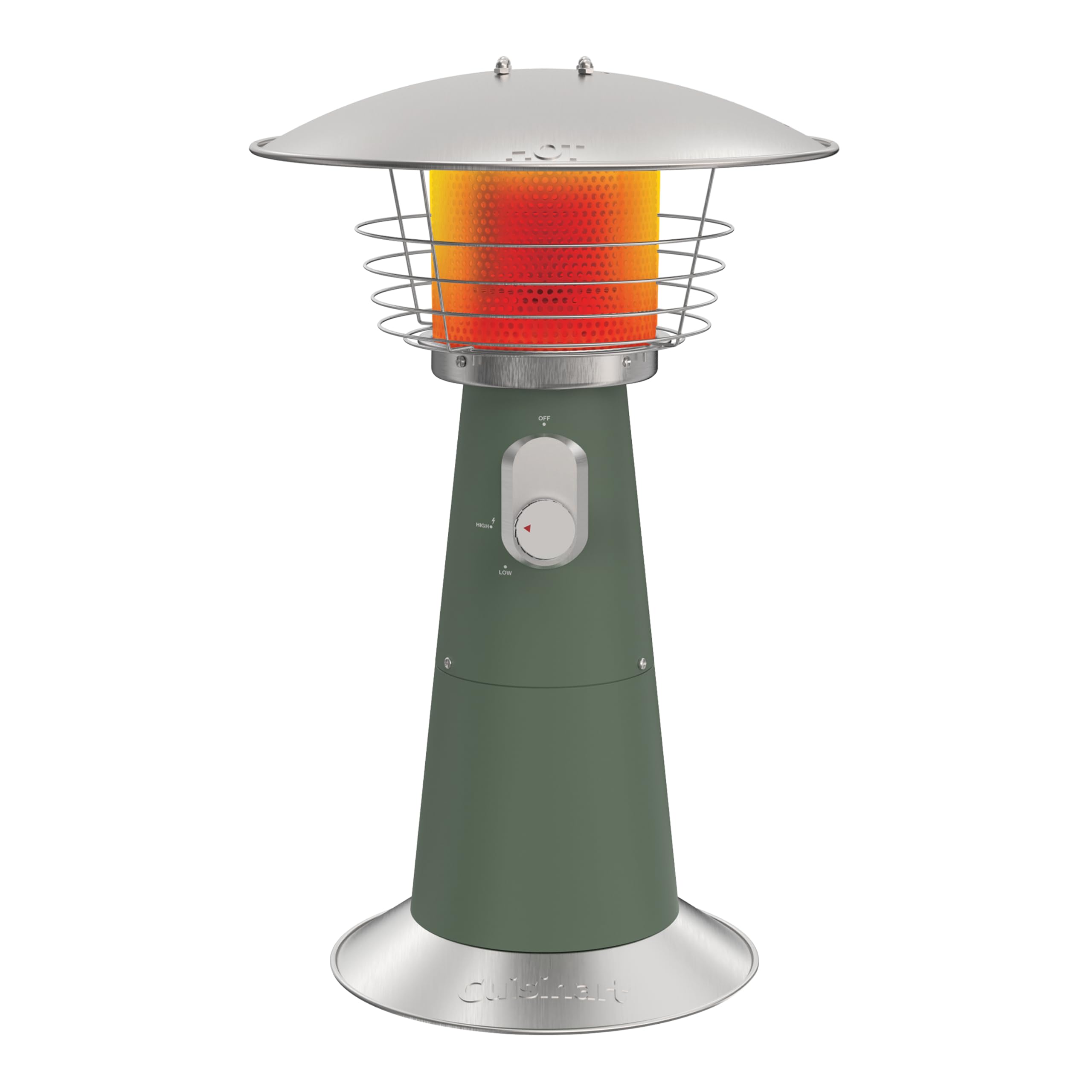 Cuisinart Portable Tabletop Patio Heater, 11,000 BTU Outdoor Propane Heater with Safety Tilt Switch and Adjustable Heat, Burner Screen Guard, 30 sq. Foot Heat Range, Sage