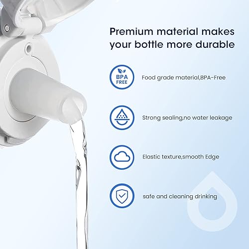 Miniatura 10 de GLACIER FRESH Válvula de mordida y filtro de repuesto para botella de agua Brita, paquete de 6 filtros y 3 boquillas de silicona para botellas de