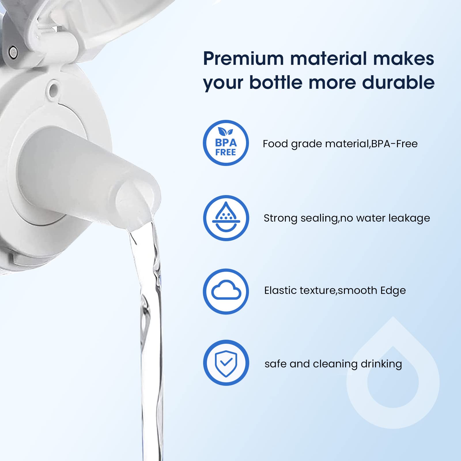 GLACIER FRESH Bite Valve Replacement for Brita Water Bottle?Silicone Water Bottle Mouthpiece for Brita Stainless Steel Water Bottle 32oz, 20oz and Brita Plastic Water Bottle 36oz, 26oz?3 pack