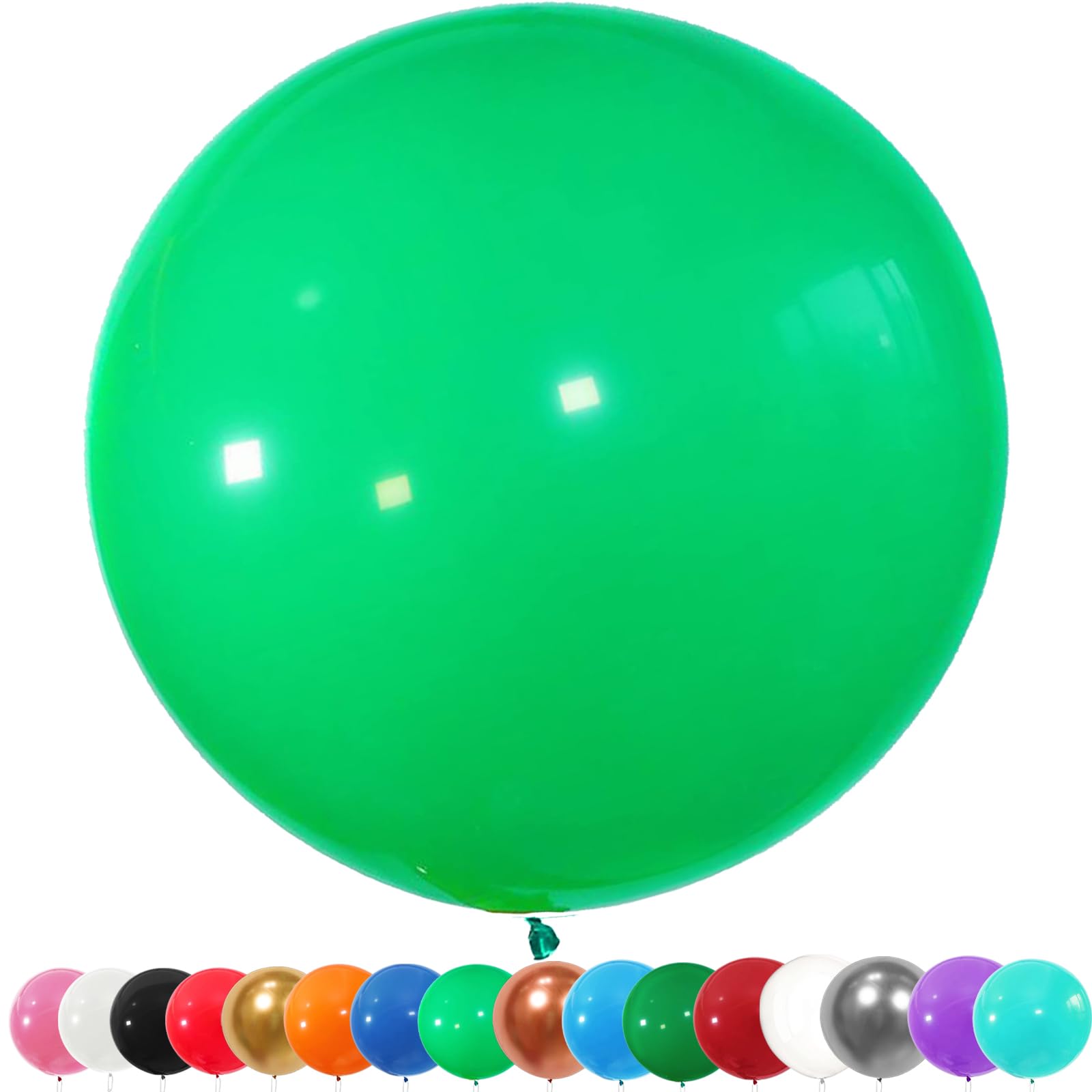 6 Stück Luftballons Gross, 36 Zoll Ballons Groß, Grün Latexballon, Luftballons XXL Groß, Grosse Luftballons XXL, Latex Riesige Ballon, für Hochzeit Babyparty Geburtstag Party Deko(91 cm)