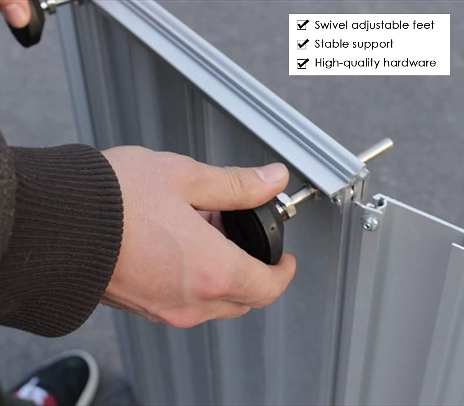 Mostkowa rampa progowa, aluminiowa rampa drzwiowa do wózka inwalidzkiego, antypoślizgowa rampa wjazdowa z ramą podpierającą, do użytku wewnątrz na zewnątrz (rozmiar: 134x74cmx15cm)
