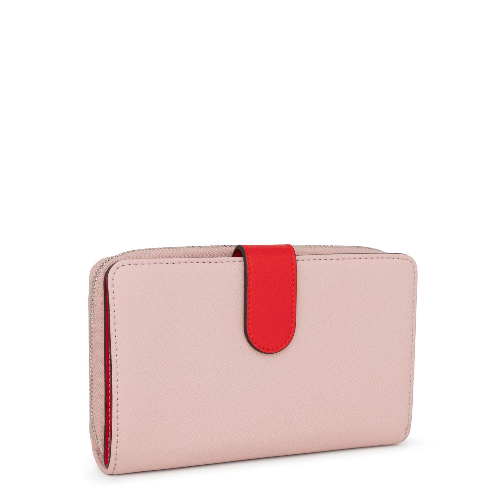 TOUS Billetera Mediana Rosa Y Beige, Para Mujer, Medidas 20 x 10 x 3 cm, Colección New Dubai