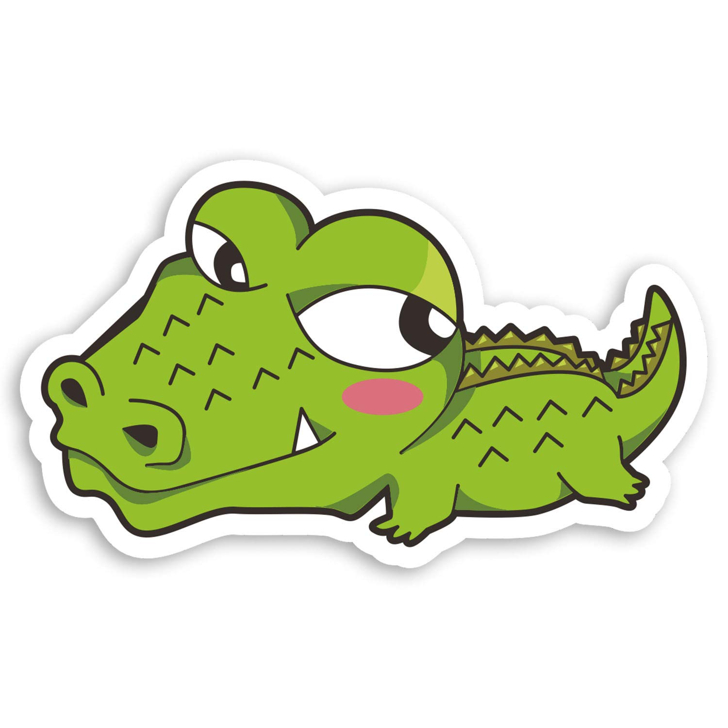 Destination Vinyl Ltd Multi 2 X 10Cm Cute Crocodile Vinyl Stickers - Fun Cartoon Kids Laptop Sticker #20836 (10Cm Wide)