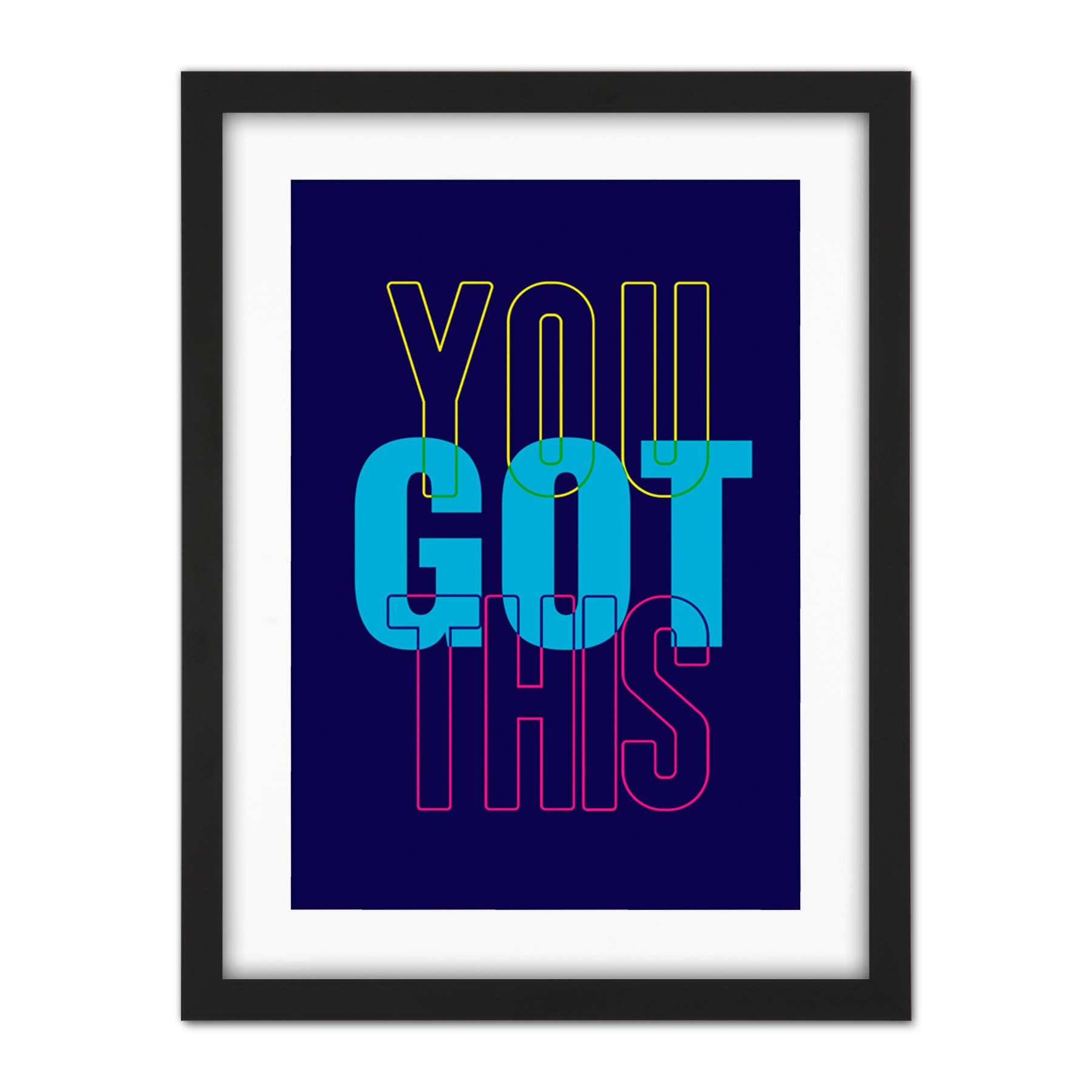 Wee Blue Coo Positivity You Got This Artwork Framed Wall Art Print 18X24 Inch