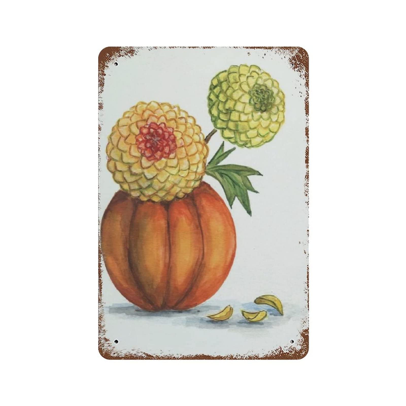 AOOEDM Funny Pumpkins Vintage Metal Tin Sign for Home Coffee Shop Office Wall Art Metal Poster Garage Decor Man Cave Sign Inspirational Quote Wall Decor