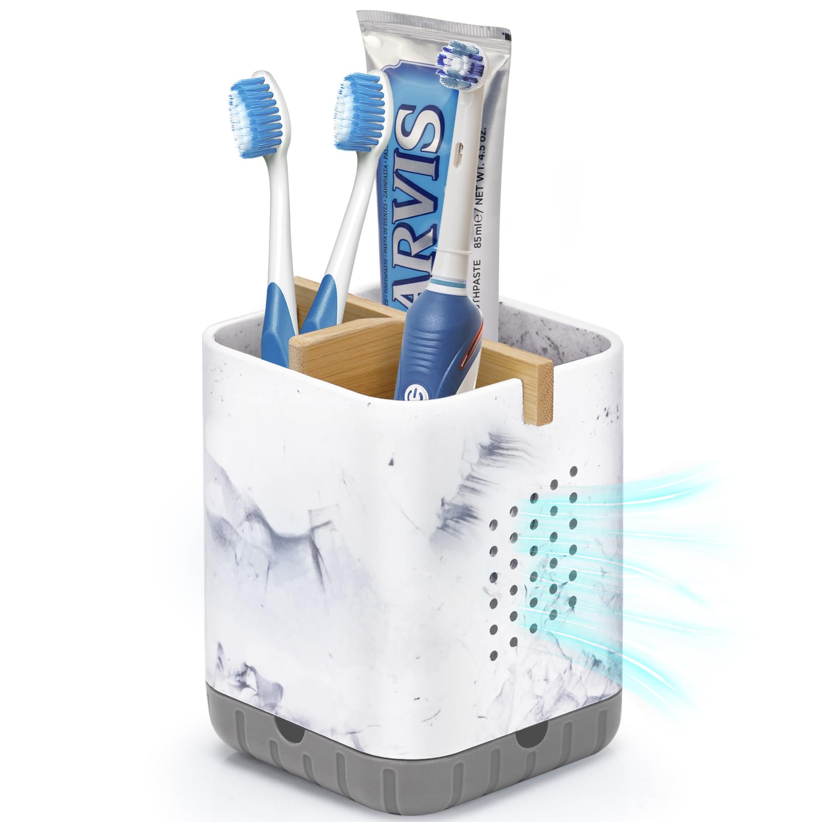 Boperzi Toothbrush Holders, Kids Toothbrush Holder with Drainage, Detachable Anti-Slip Electric Toothbrush Holder, Toothpaste Organizer Storage Caddy for Bathroom Countertop, Shower, Kitchen, Vanity