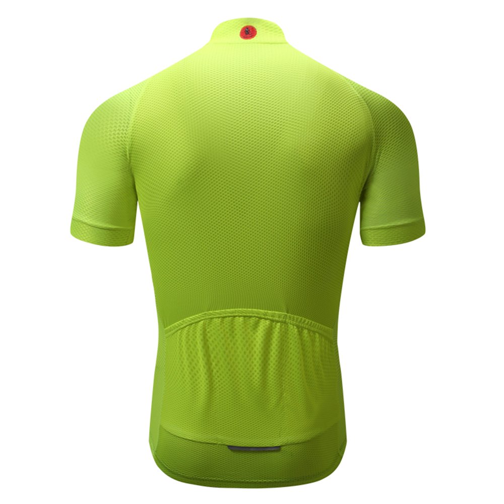 Weimostar Men's Breathable Short Sleeve Cycling Jersey Quick Dry for Outdoor Sports Fluorescent Green Size XXXL