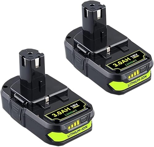 Paquete de 2 baterías de litio de 3000 Ah de 18 V de repuesto para Ryobi 18 voltios P102 P103 P104 P105 P107 P108 P109 P122 para Halloween
