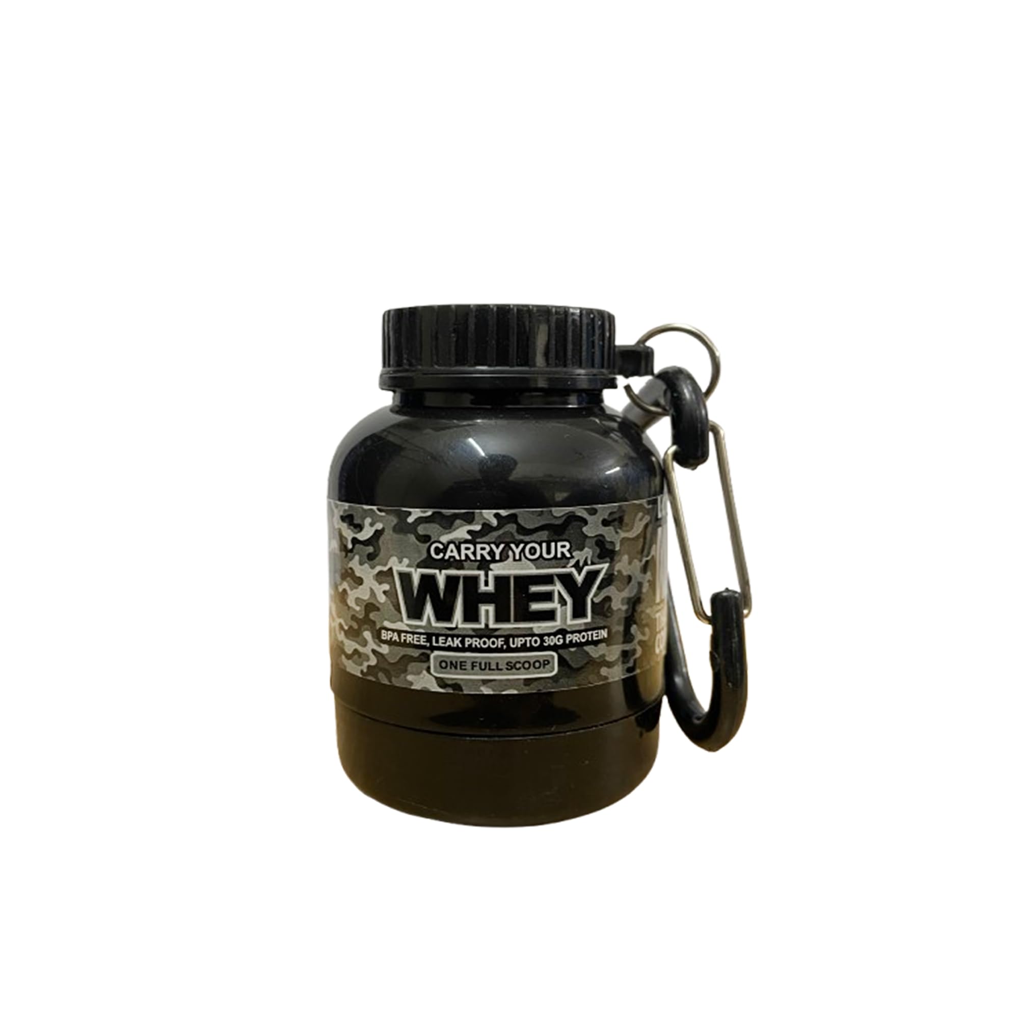 Protein Funnel Mini Smart Portable Protein Powder Bottle| Portable Protein or Supplement Powder Carrying Funnel & Container with Key-Chain (Black)-image-29