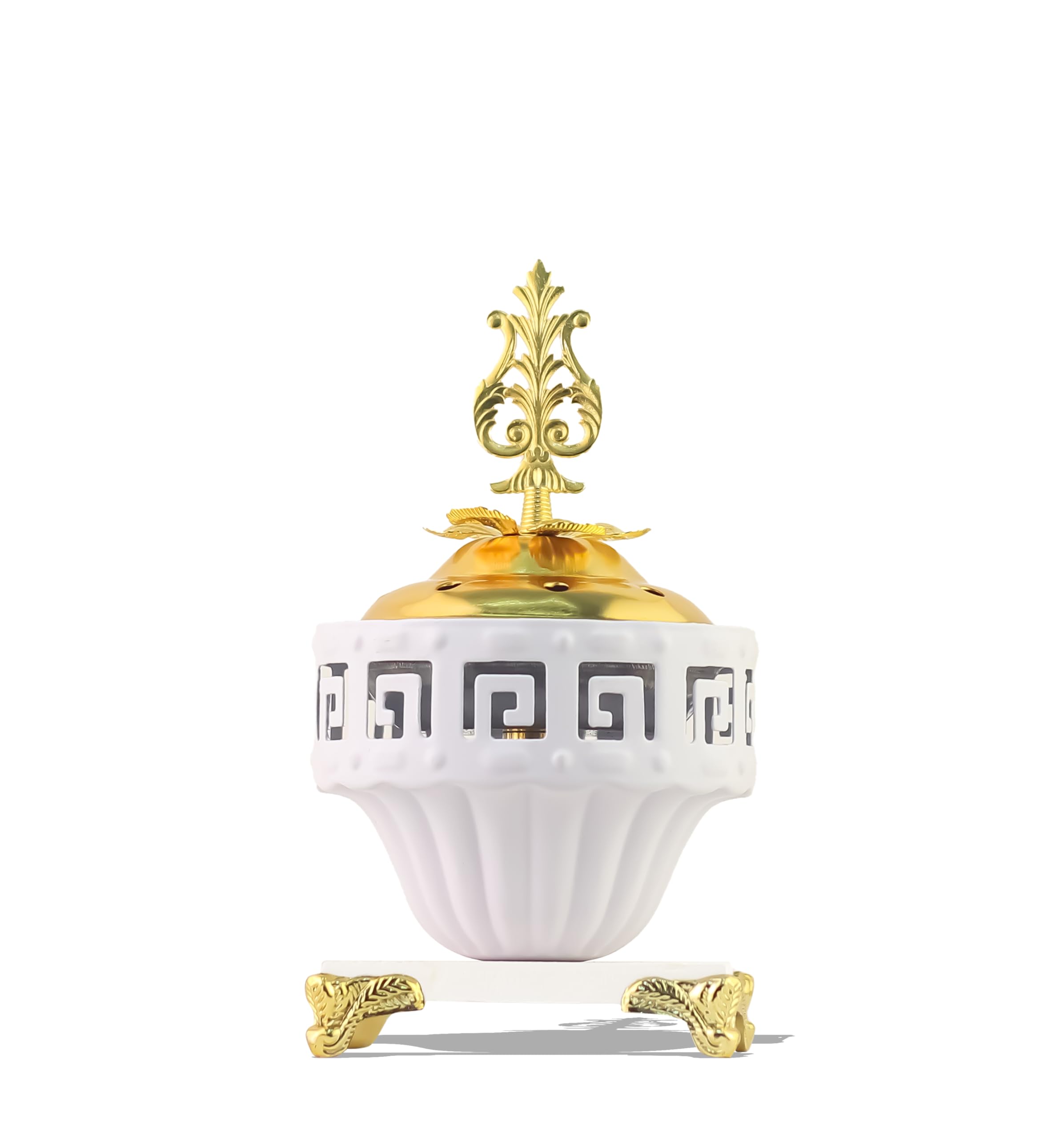 Mobigon Charcoal Incense Burner, Bakhoor Burner, Oud Frankincense Incense Burner, Vintage Arabic Burner, Suitable For Arabian Oud, Yoga, Spa and Aromatherapy, Office & Home Decor (Style 38)