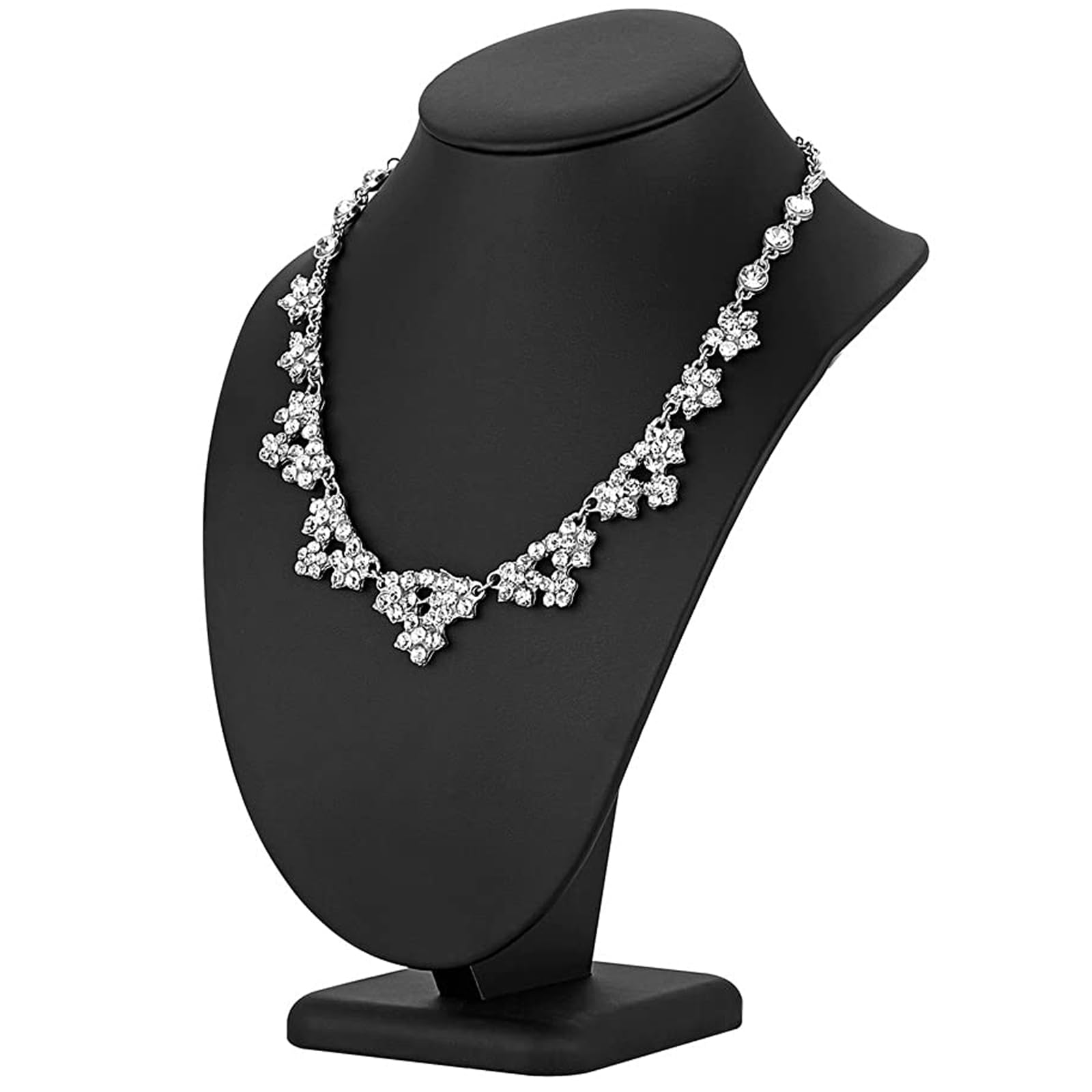 Polmart P29 Modern Necklace Display Bust, Black Leatherette, 11 ½”H