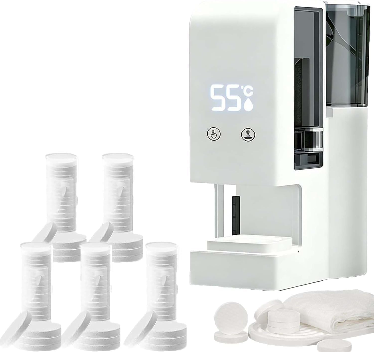 Dispensador de toallas comprimidas portátil automático y vaporizador facial térmico