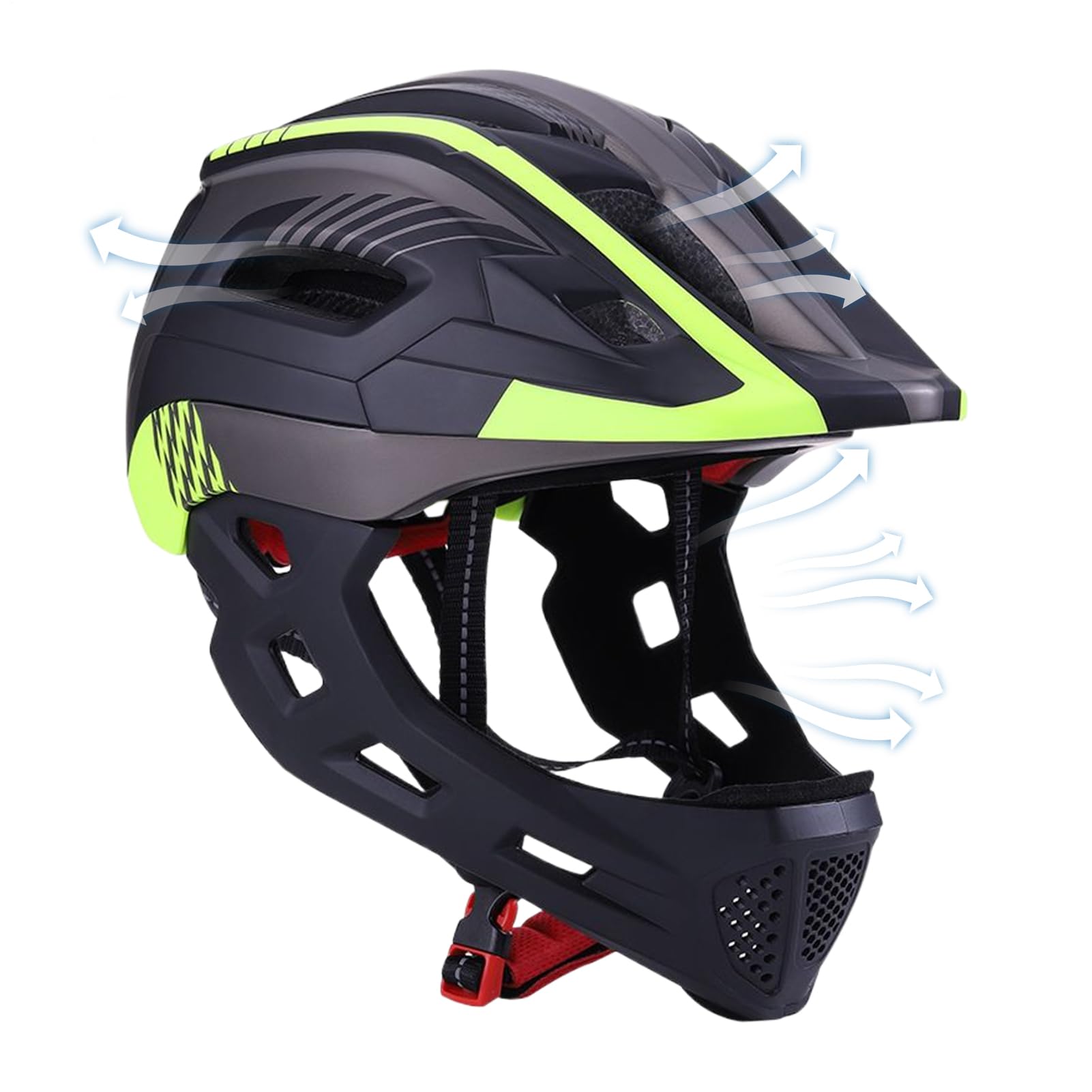 Kids Full Face Bike Helmet, Cycling Head Protective Gear, Kids Road Bike Helmets, for Boys, Girls, Riders, Skateboarders, Beginners, Outdoor Play, Family Ride, Park, Lawn, Trail Riding, Birthday