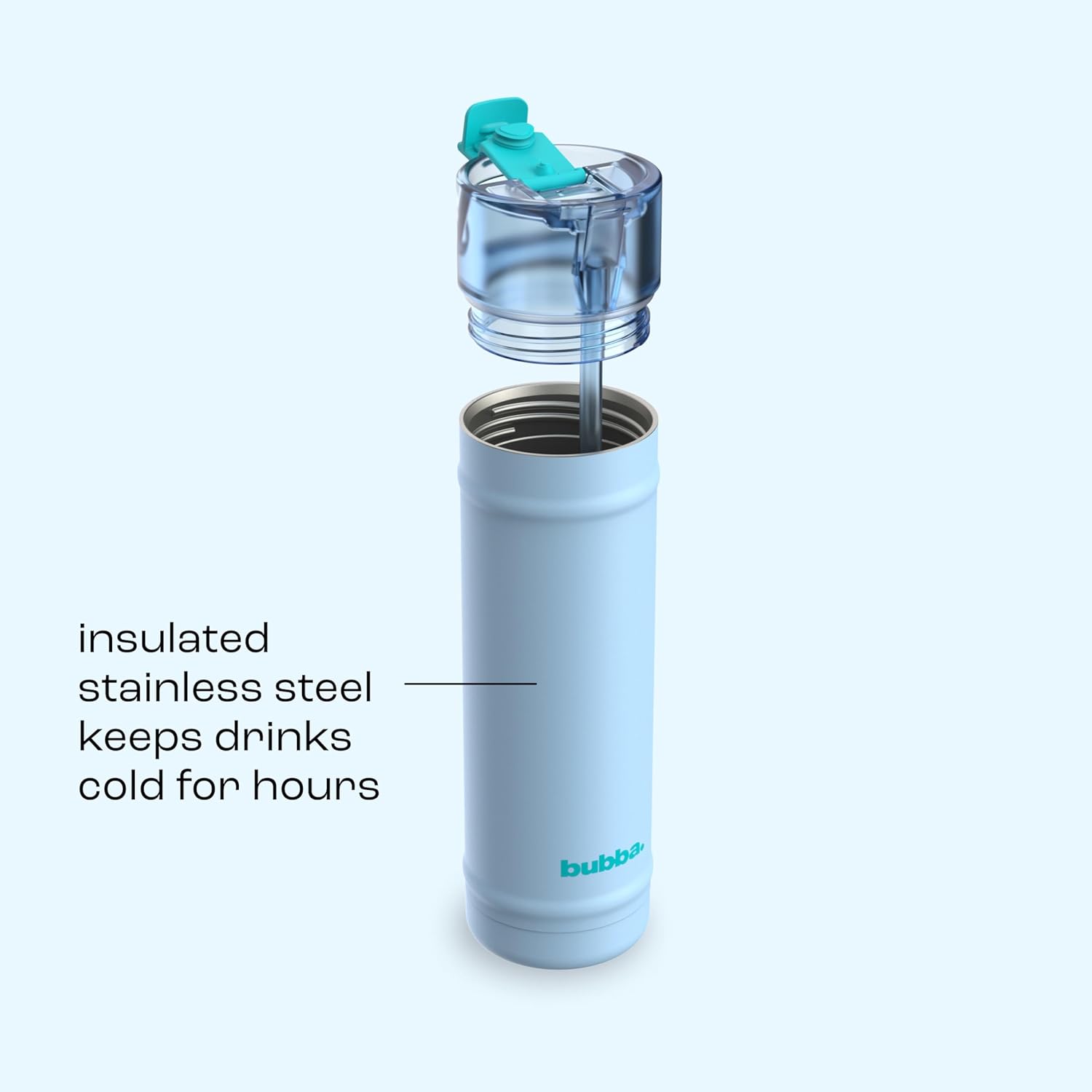bubba 24 oz Dualsip Insulated Stainless Steel Water Bottle with Straw - Reusable, Leakproof, Lightweight, Dishwasher Safe, Lead-Free and BPA-Free, Daydreamin' - Image 5