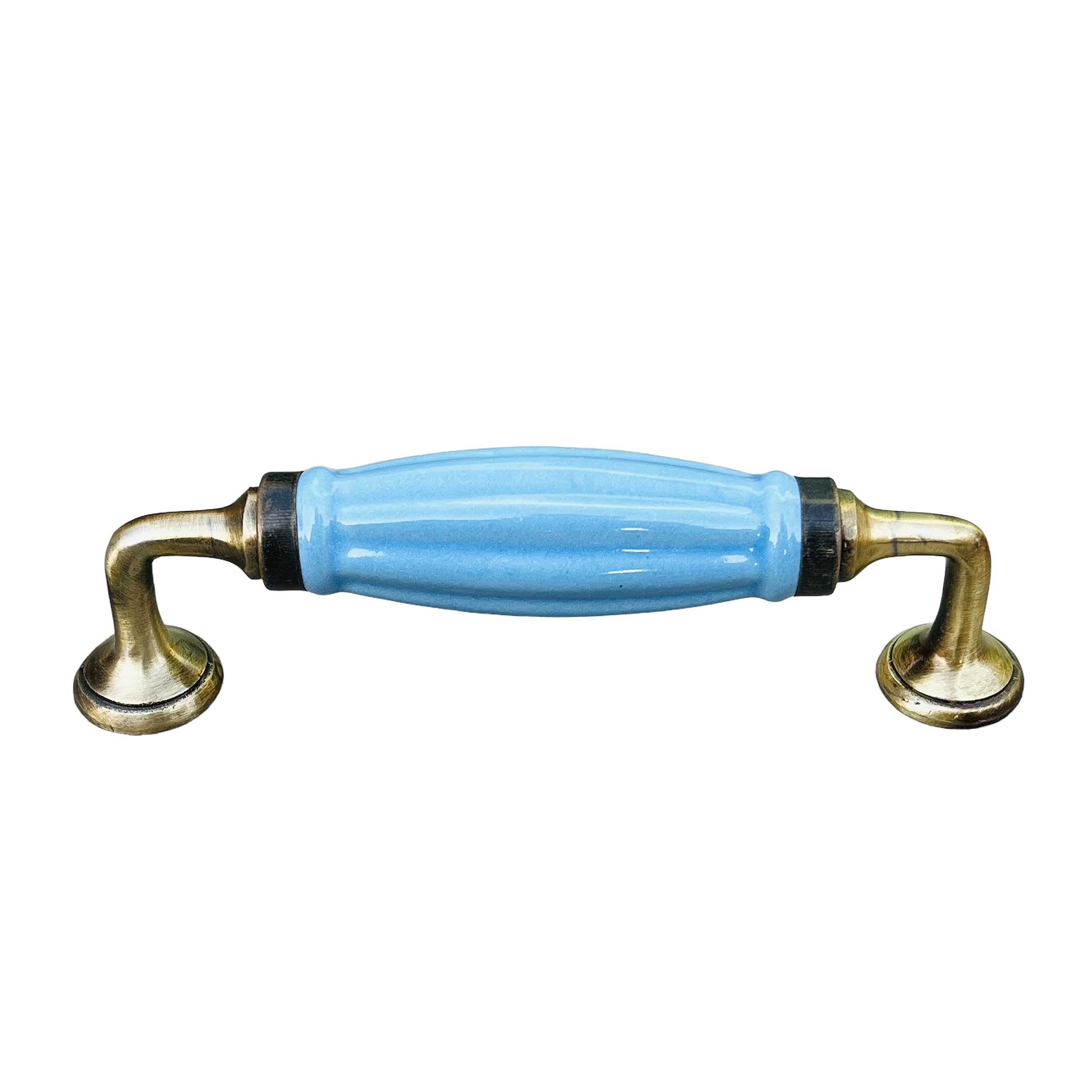 Maison Belle Ceramic Door Handle Gold Antique Finish - Scratch Proof 100% (Size 6 Inch, Sky Blue) — Amazon image 6