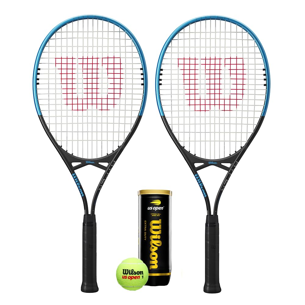 Wilson Hyper Control Adult Racket (Various Bundle Options) (Twin Racket Set & Tennis Balls)