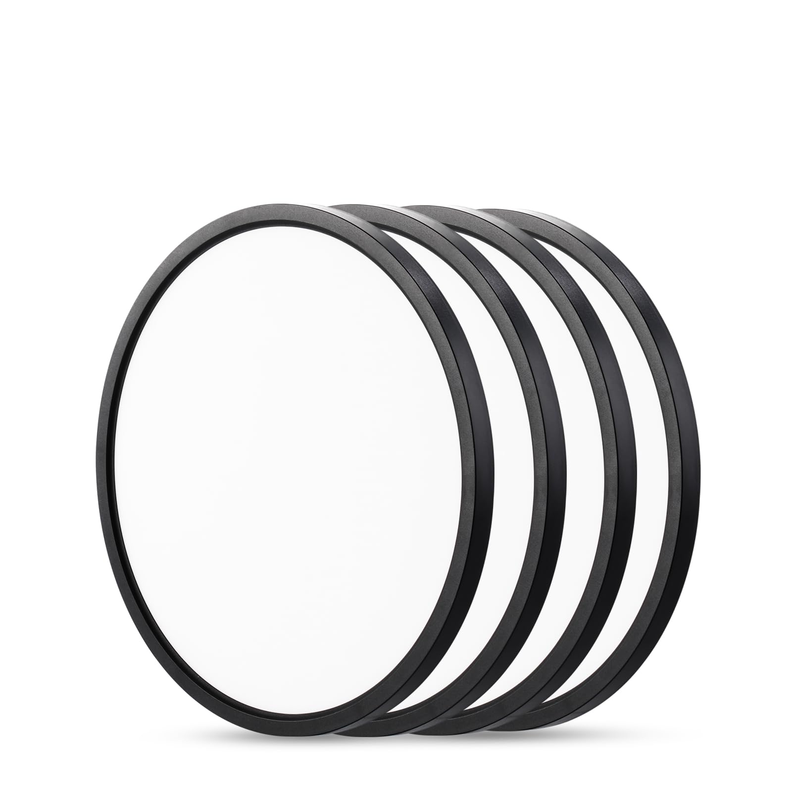 4Pack Flush Mount Ceiling Lights Black, 12Inch 3200LM, 24W Daylight LED Ceiling Light Fixtures, 5000K White Round Modern Ceiling Light Not-Dimmable Hardwired for Bedroom Dining Room Hallway