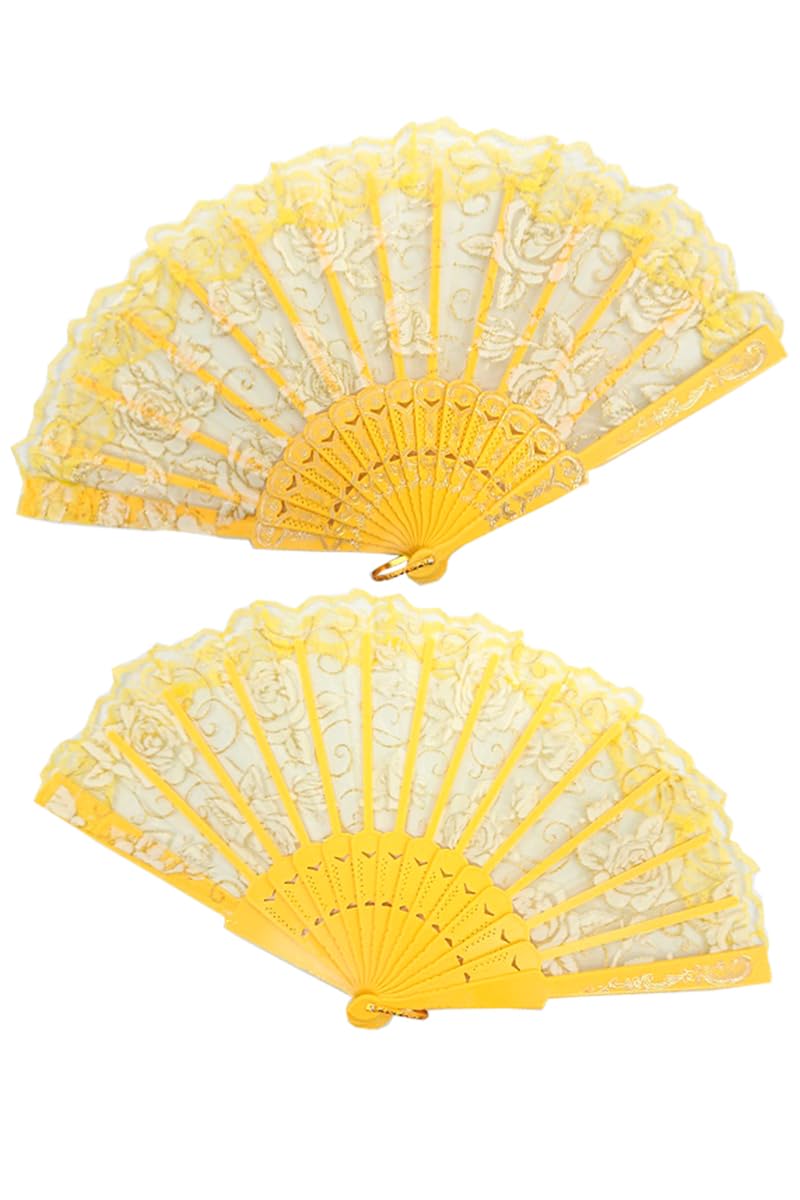 Eballerina Practice Lace Glitter Fan Sense Strainer (Yellow) : Sports & Outdoors