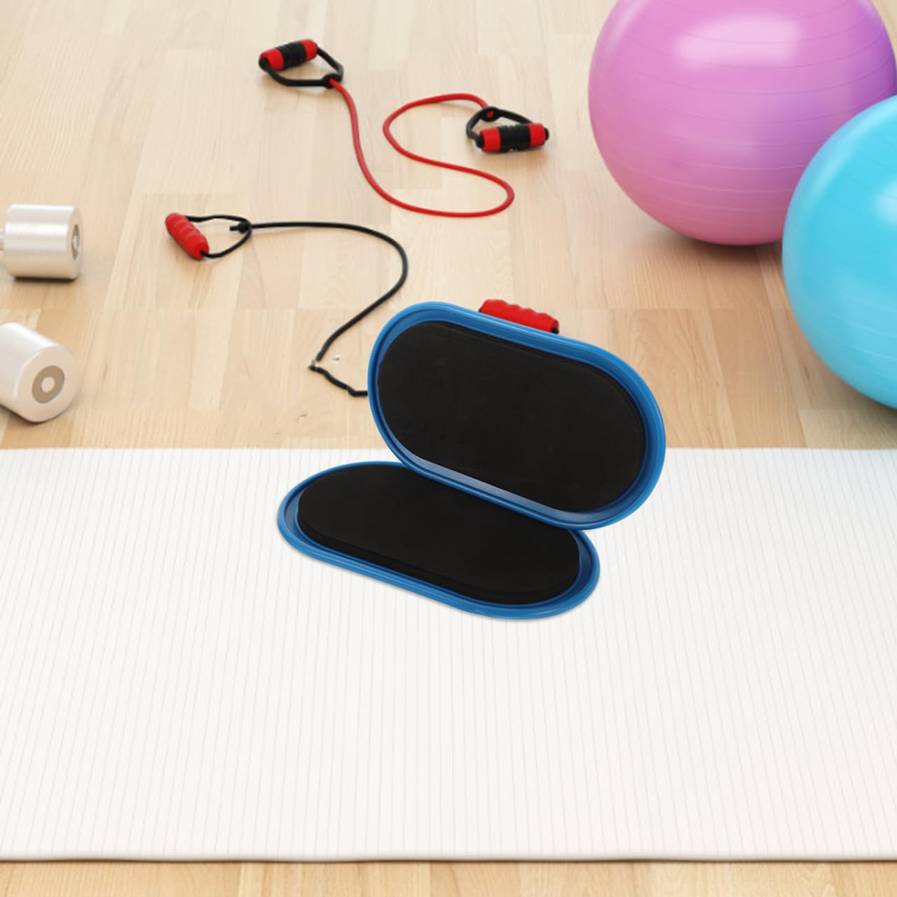 TOYANDONA 2 Stück Fitness Sliders Oval rutschfest Trainingsscheiben für Effektives Ganzkörpertraining Pilates Workout Fitnessgeräte Zuhause Blaue Gleitscheiben zur Verbesserung der