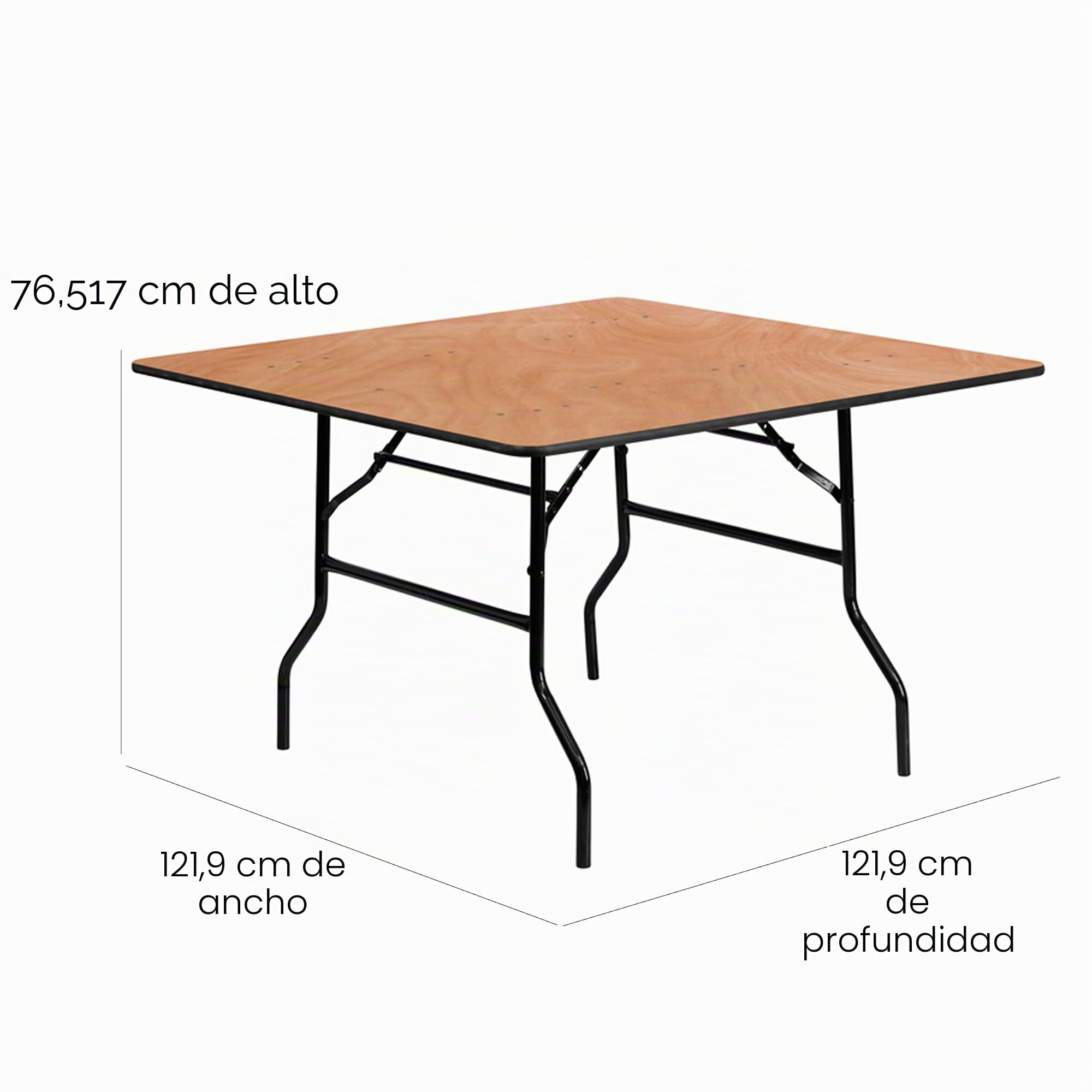 Flash Furniture Mesa de Banquete Plegable de Madera Cuadrada Gerry de 4 pies