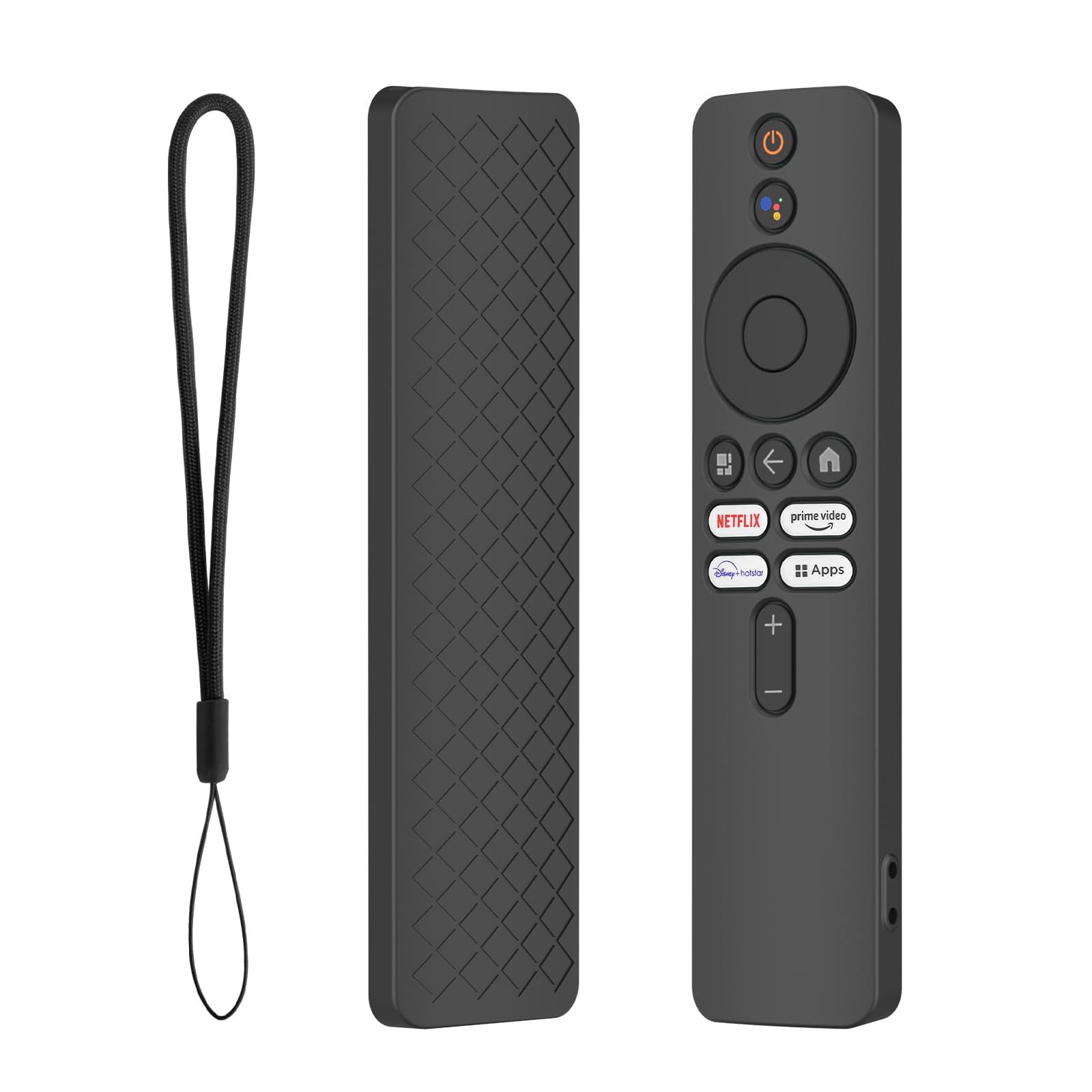 Silicone Case for XIAOMI MI Box S, Silicone Protective Case for Xiaomi Mi TV Box S (2nd Gen) Remote, 2nd Gen Stick Remote Control Anti Slip Silicone Protective Skin Cover with Lanyard (Black)