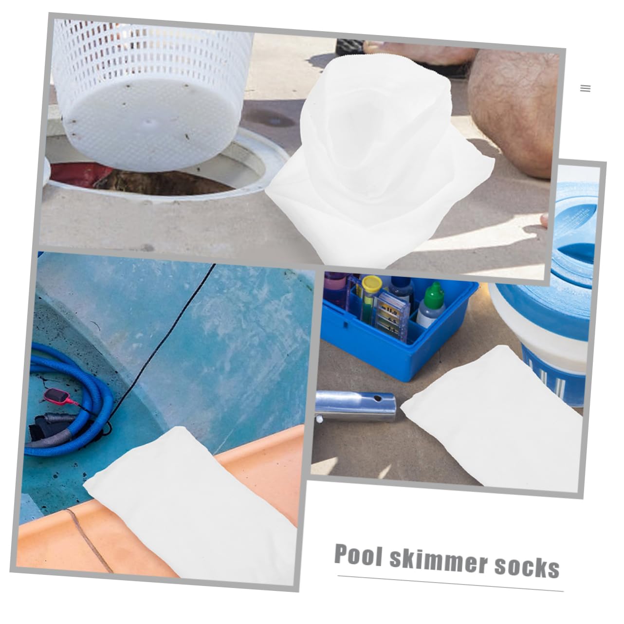 Yardwe Chaussettes de Skimmer Piscine 50 Pcs en Nylon Blanc pour Filtration