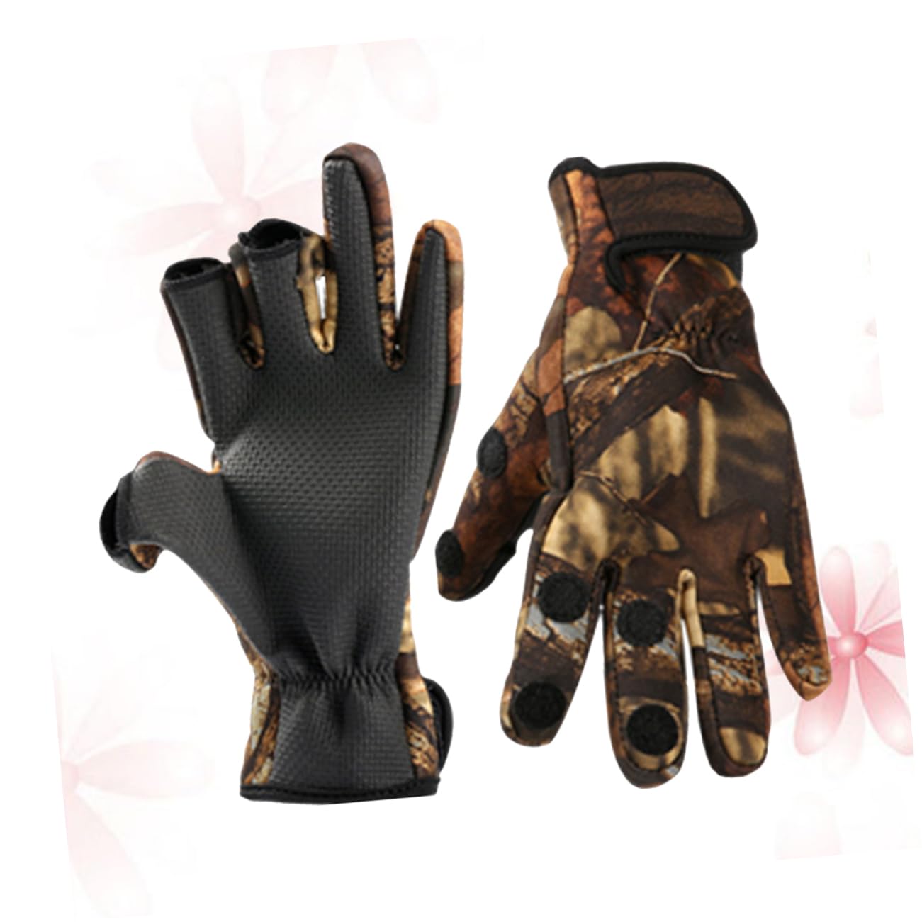 SUPVOX 3 Pares Guantes Antideslizantes para Pesca Guantes Calientes Mitones Calientes chilly's Neopreno Frío de exposición de 3 Dedos térmicos Camouflage