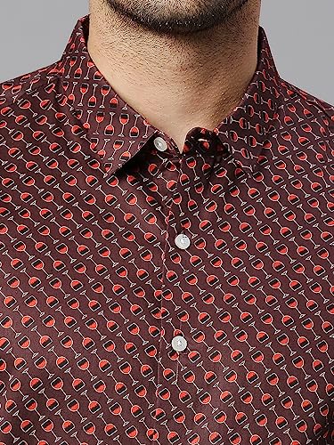 Image of Thomas Scott Men's | Printed | Full Sleeve | Slim Fit | 100% Cotton | Spread Collar | Casual Shirt