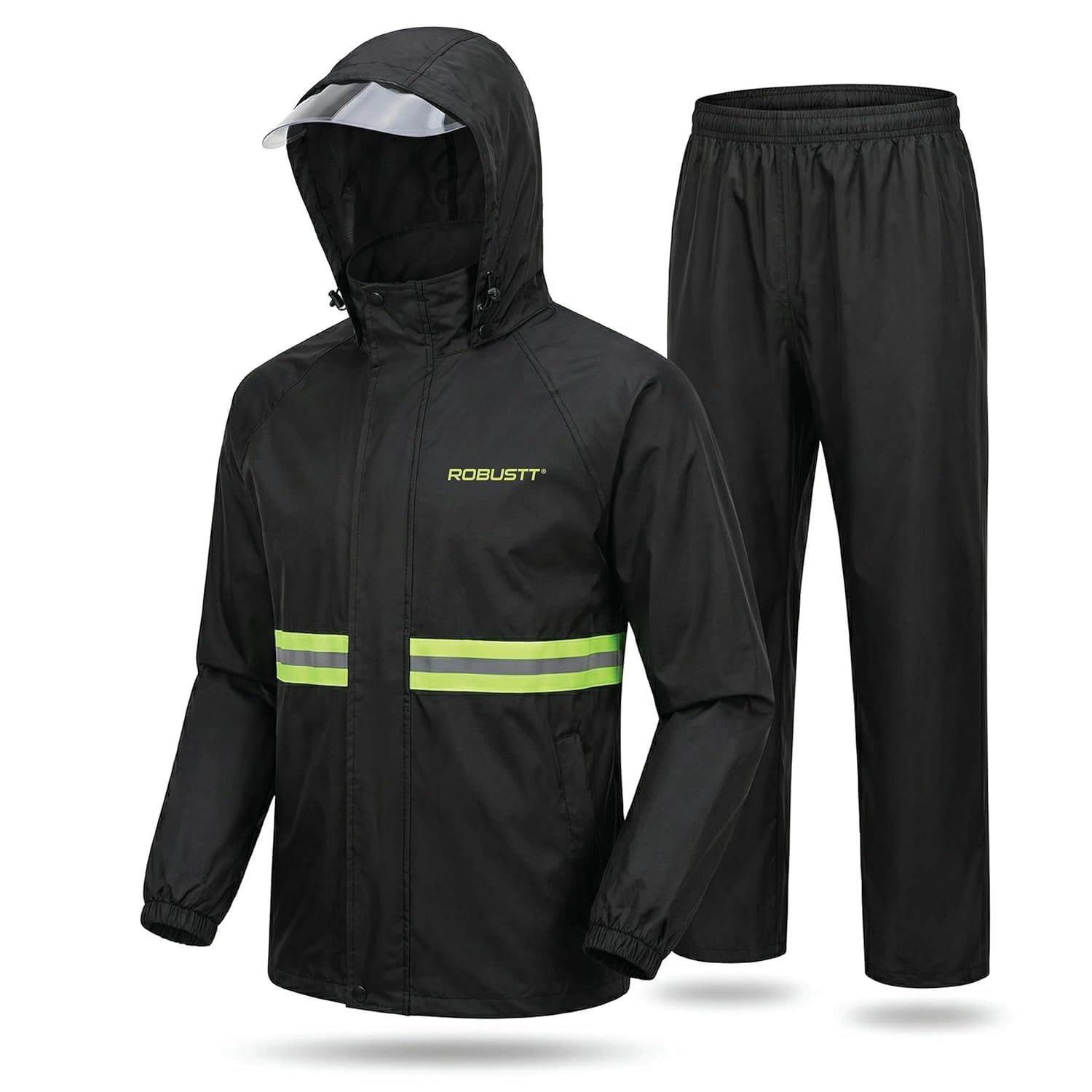 Oxford Rain Suit For Men And Women | Rain Jacket And Pants Set With Carry Bag | Reflective Strips For Night Safety | Adjustable Hood, Waterproof Bike Rain Coat For Men-image-5