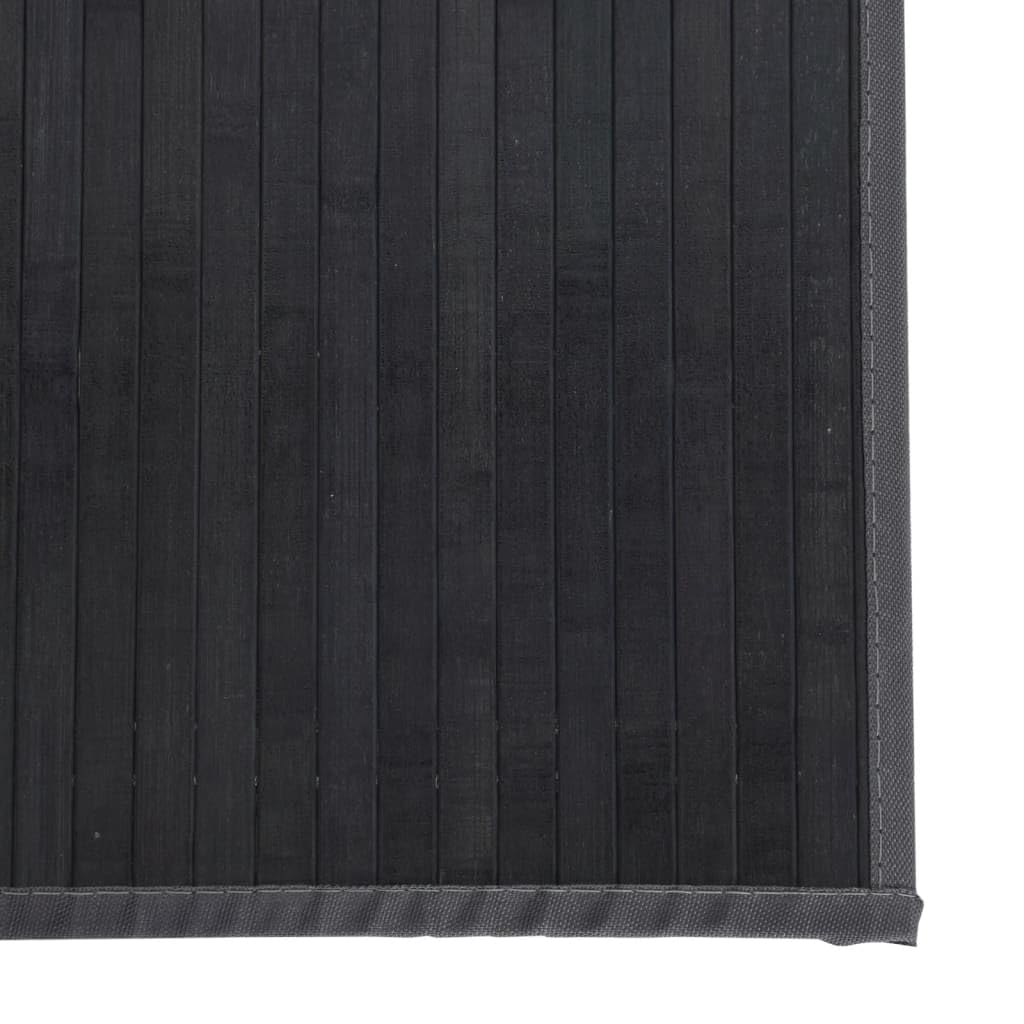 Tapis en bambou carré 100 x 100 cm gris – Tapis antidérapant en bambou naturel pour salon, couloir et salle à manger – Tapis de sol résistant au design neutre