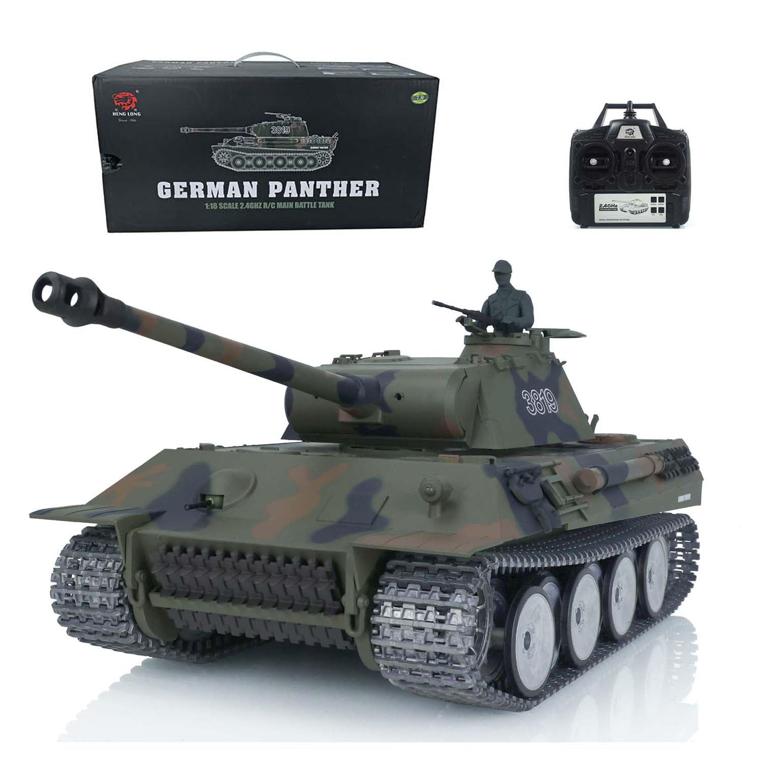 Toucan RC Hobby Pro Ver Henglong 1/16 Tk7.0 Panther Rc Panzer BB Airsoft Ir Combat Metal Tracks Wheels Gearbox 360 Turret Smoke