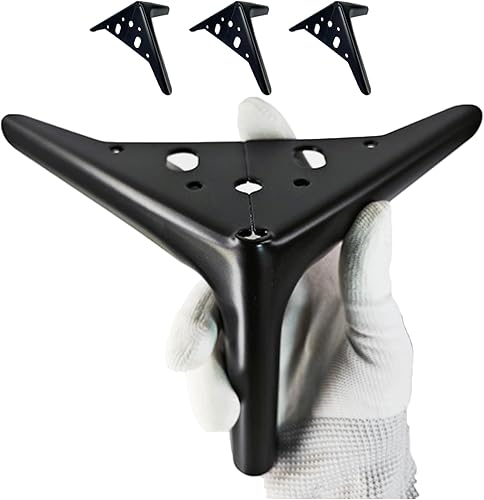 Juego de 4 patas de metal cepillado negro para muebles de armario, tocador, sofá, silla, mesa y cama, juego de 4 muebles modernos de repuesto para