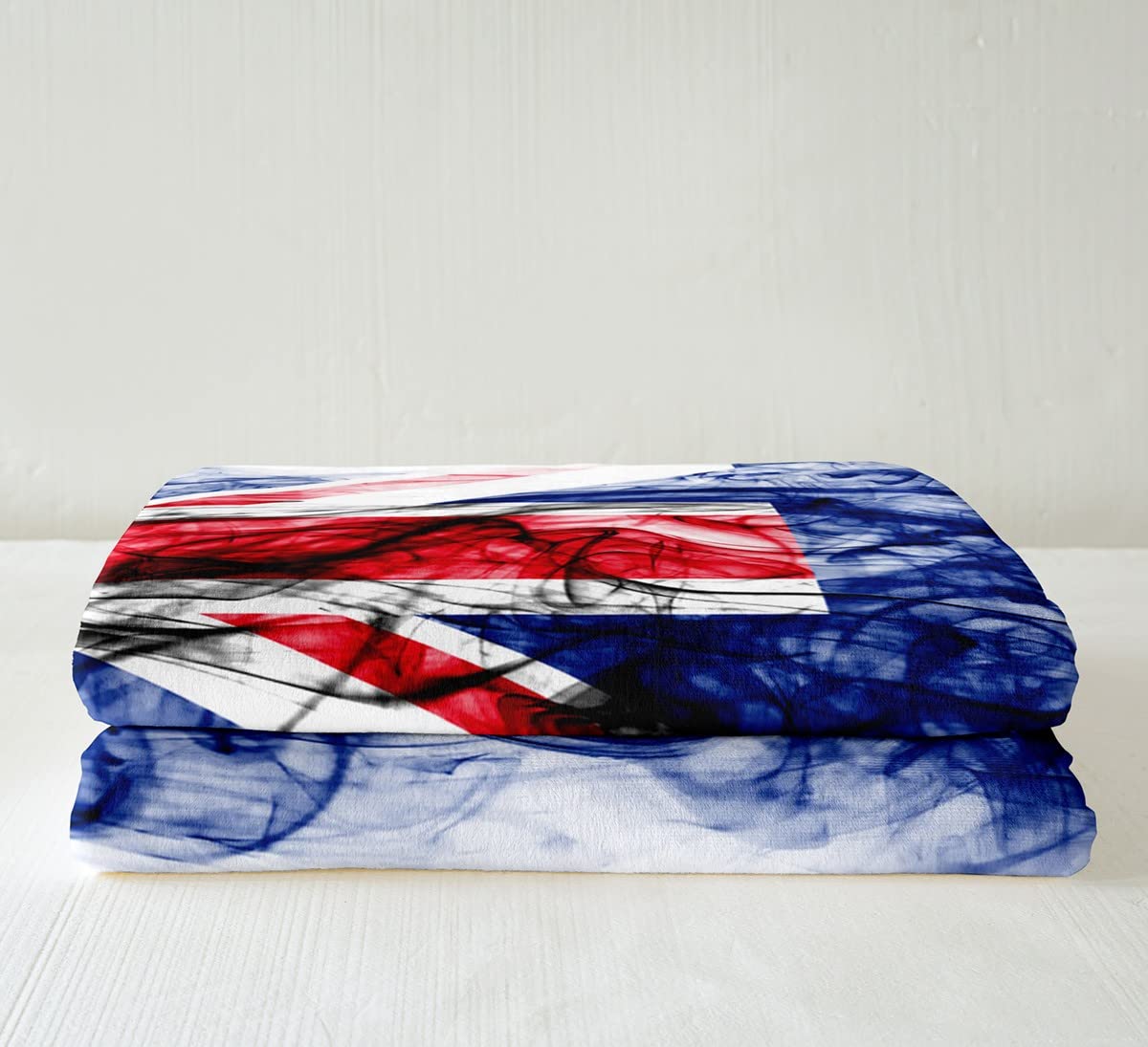 Coperta Sherpa con bandiera americana blu fumé in pile per bambini, ragazzi, ragazze, federazioni, stelle, a righe, morbida coperta sfocata, per letto, divano letto, queen 200 x 200 cm