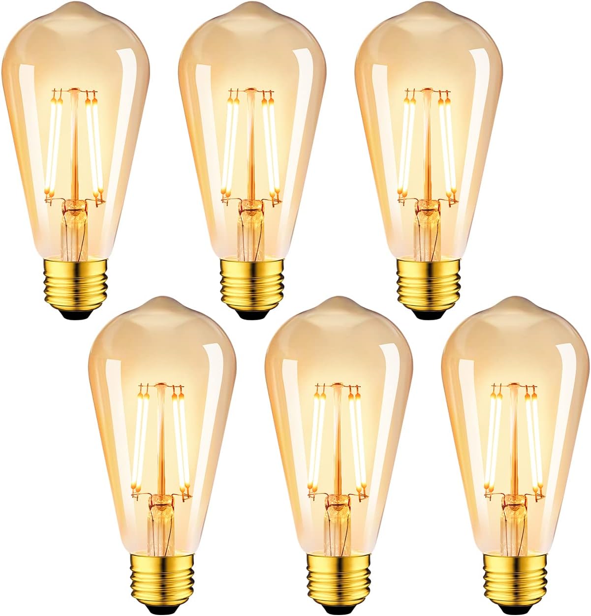 LVWIT 4W Ampoule à filament LED E27 ST64, Equivalent à Ampoule