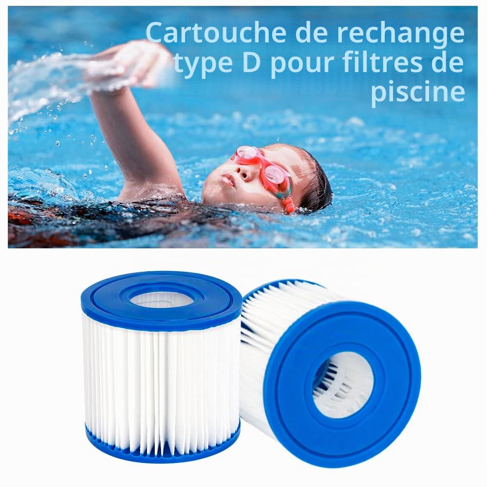 WuYan Lot de 4 filtres pour Piscine Summer Escapes Type D, Summer Waves P57100102, SFS-350 RP-350 RP-400 RP-600 RX-600…
