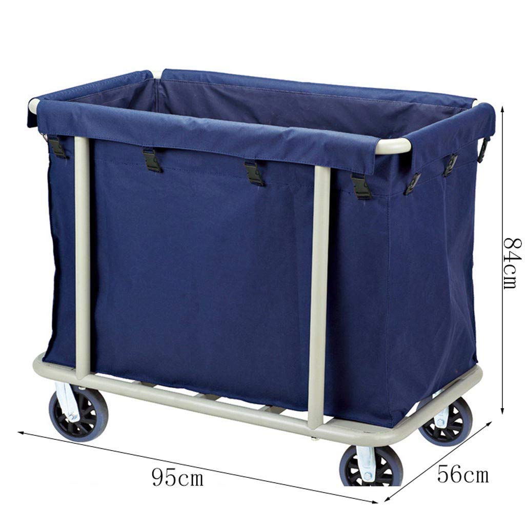 Carrito de acero inoxidable para servicio de habitaciones de hotel con bandeja rectangular, carrito de limpieza resistente para hostelería, carrito utilitario