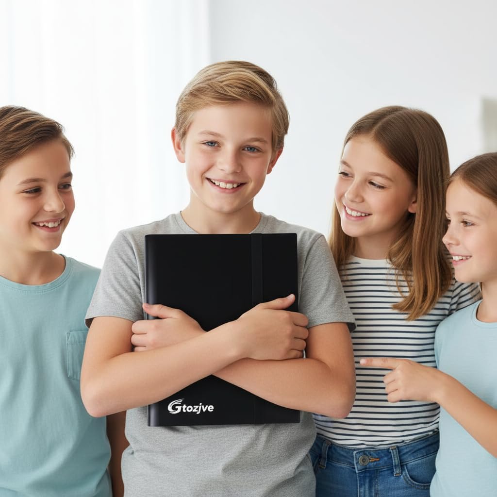 Premium Card Collection Binder 540 Double Sided Pockets, Black PU Leather Trading Card Album with Zipper, 9 Pocket Pages for MTG, TCG, Sports Cards