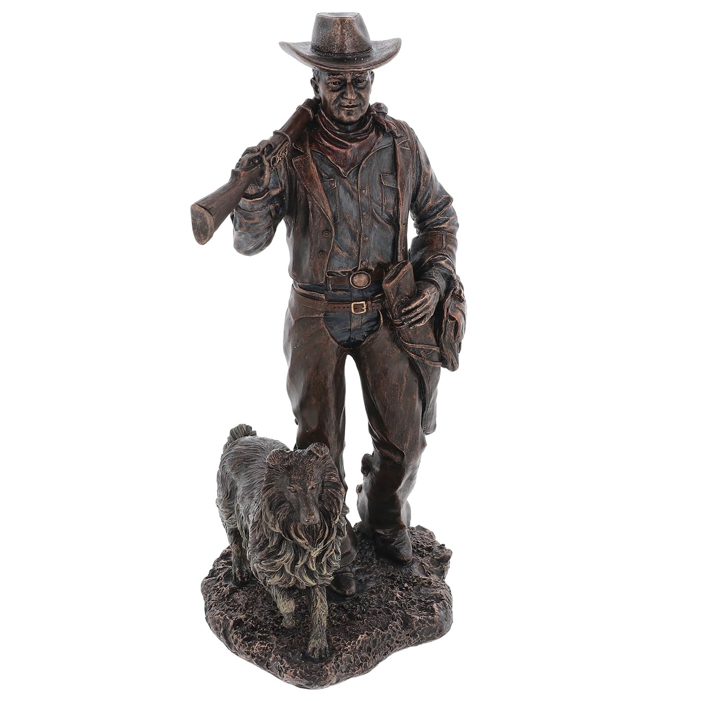 Shudehill Giftware Bronze Cowboy And Dog Resin Statue Western Figurine Rustic Cowboy Ornament Home Decor Cowboy & Dog Collection