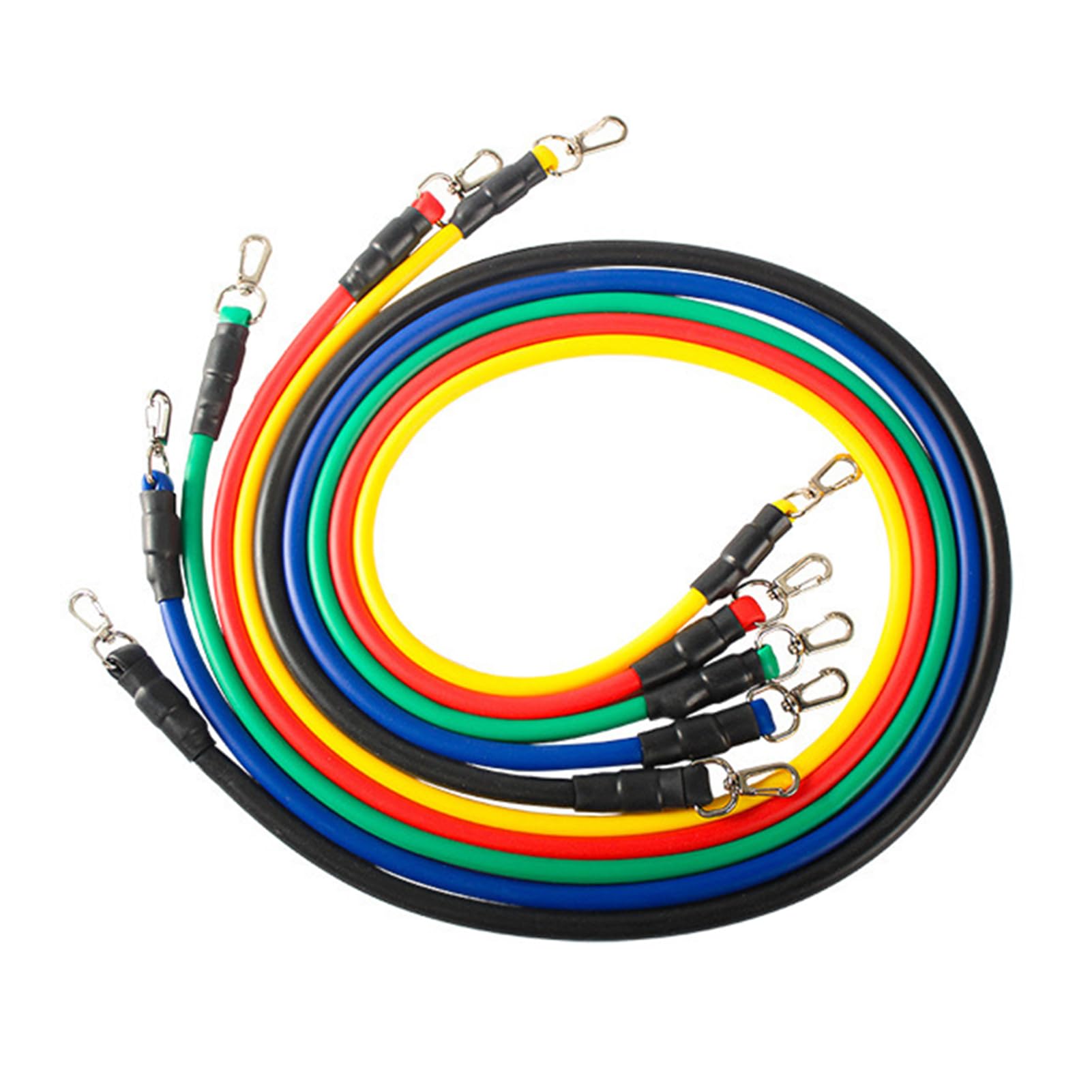 Set di 11 fasce di resistenza elastiche con manici, per allenamento a casa, palestra, fino a 45,4 kg, per fisioterapia e allenamento della forza