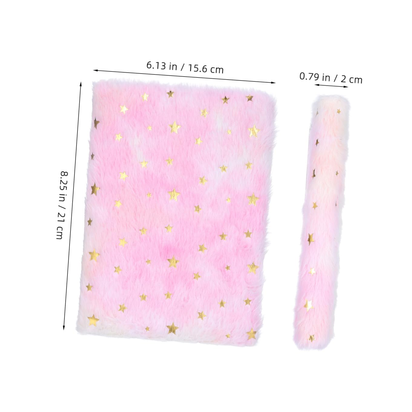 DOITOOL 3 Piezas Cuaderno con de Peluche Diseño Estrella Degradada Portátil y Adorable para Estudiantes y Diario Personal