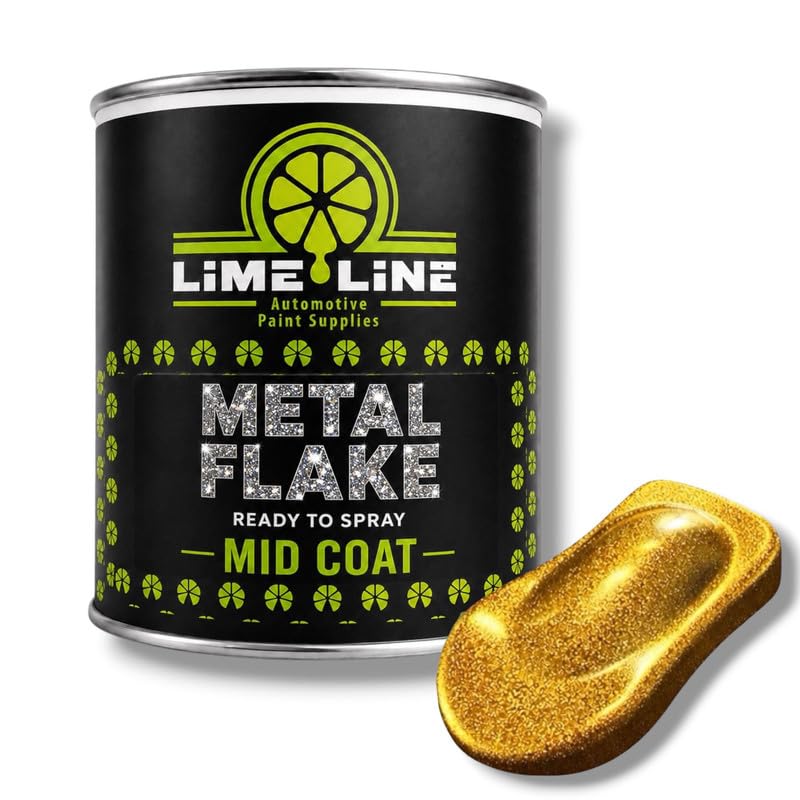 LiME LiNE Automotive Metal Flake Midcoat - No Reducer Needed (Gold, 1 Quart)